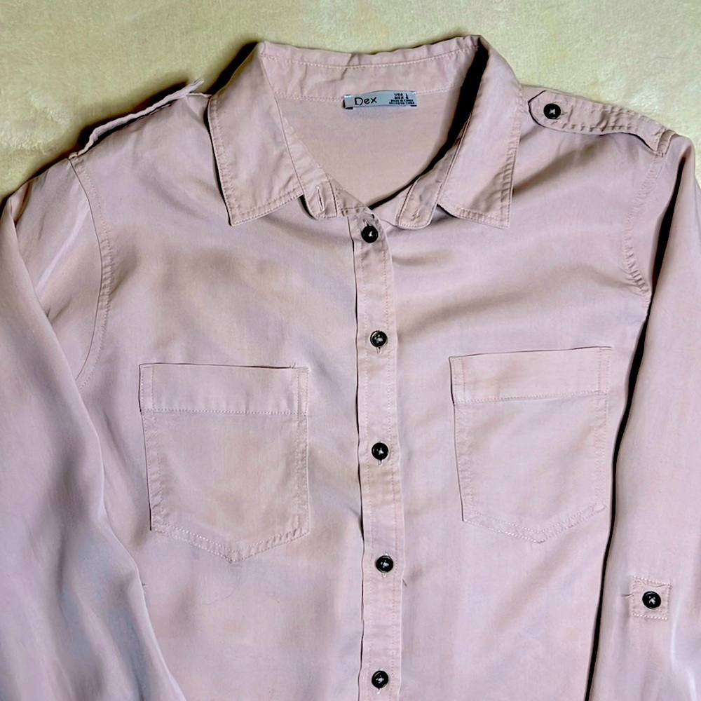Light Pink Button-Down Women's Shirt - Picture 2 of 7